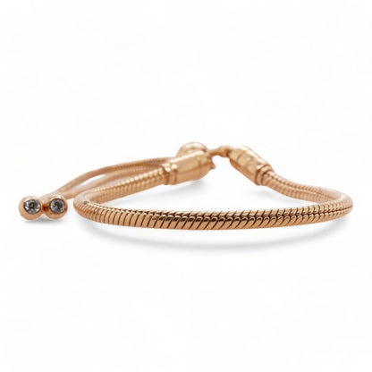 Rose Gold Tone Moments Snake Chain Slider Charm Bracelet