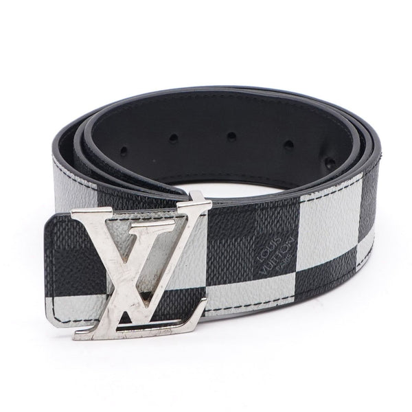 grey and white louis vuittons belt