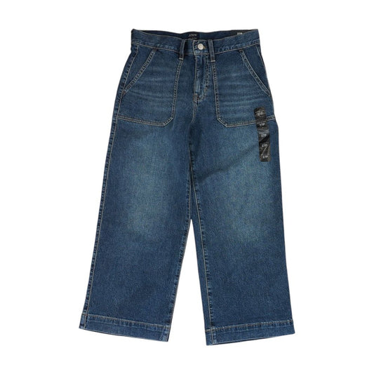 Blue Petite Cropped Wide Leg Jeans