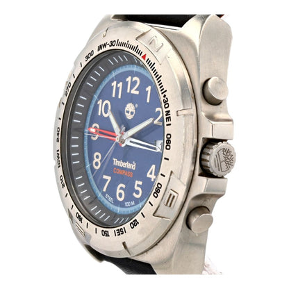 Men's Compass Blue Dial Stainless Steel Watch