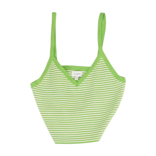 Green Striped Tank Knit Top