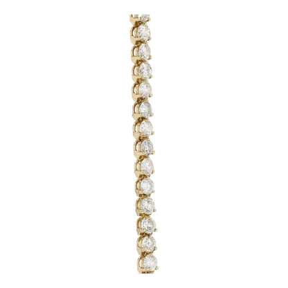 12.06 ct 14K Gold Round Diamond Tennis Bracelet
