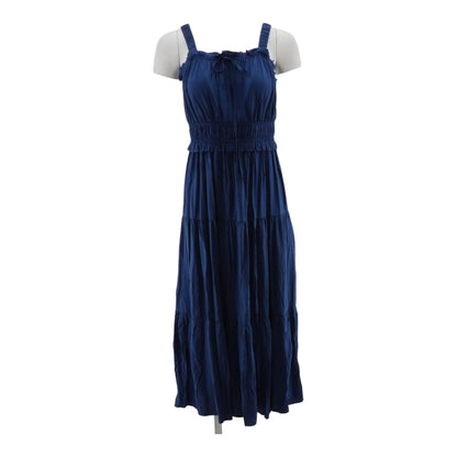 Blue Solid Maxi Dress