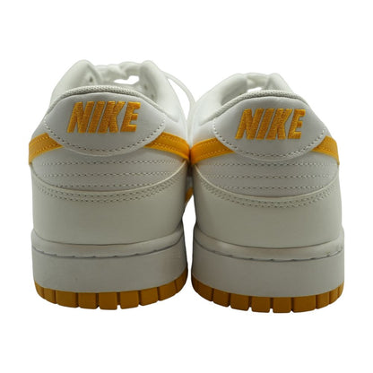 Dunk Low White and Yellow Low Top Athletic Shoes