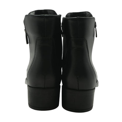 Black Leather Ankle Boots