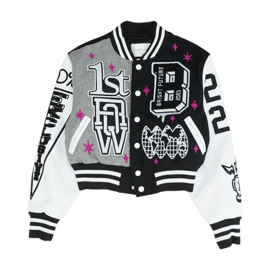 Black Color Block Varsity Jacket