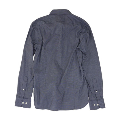 Blue Geometric Long Sleeve Button Down
