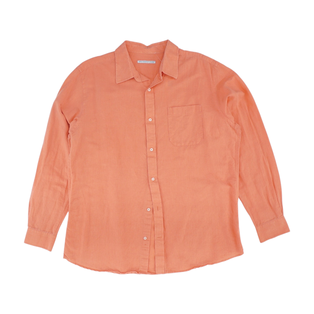 Pink Solid Long Sleeve Button Down