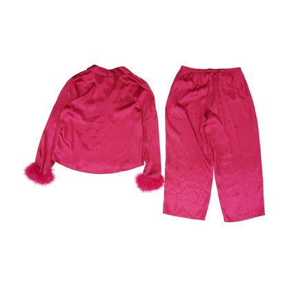 Pink Solid Pajama Set
