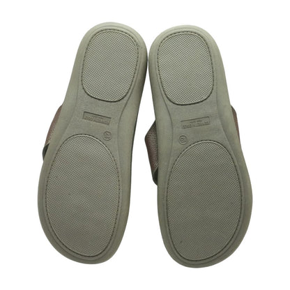 Brown Leather Flip Flop Sandals