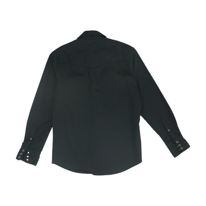 Black Solid Long Sleeve Button Down