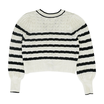 White Striped Cardigan