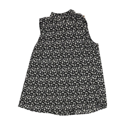 Black Graphic Sleeveless Blouse
