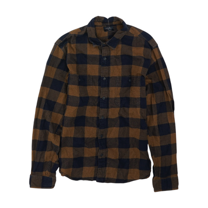 Tan Check Flannel Button Down