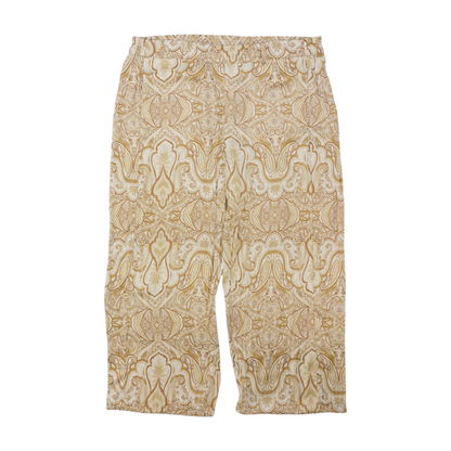 Beige Plus Size Paisley Wide Leg Pants