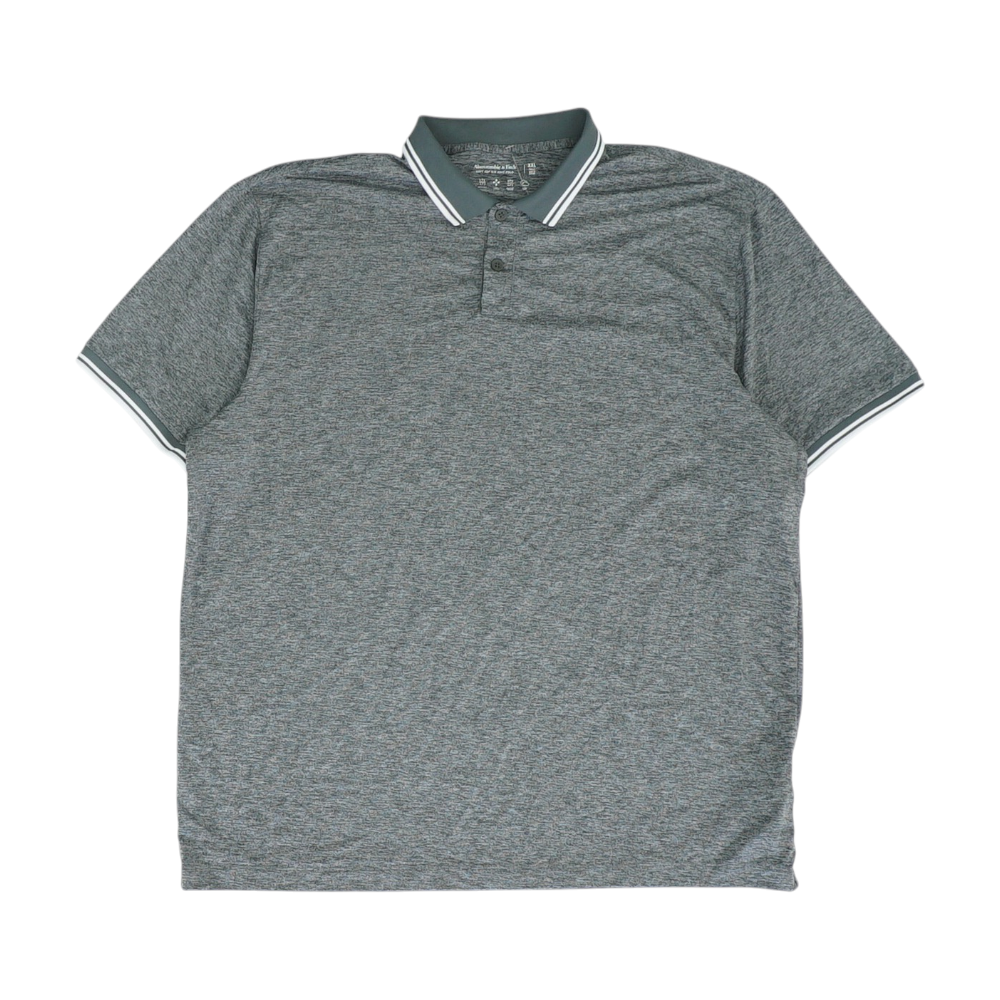 Gray Tall Solid Short Sleeve Polo