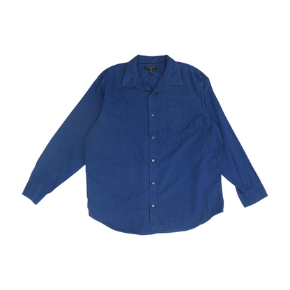 Navy Abstract Long Sleeve Button Down