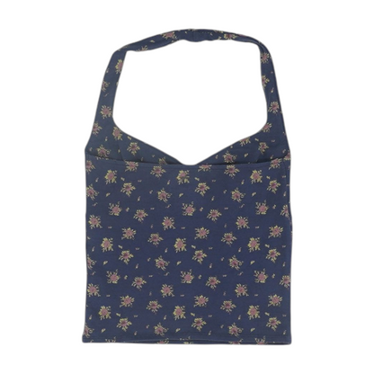 Blue Floral Cropped Blouse