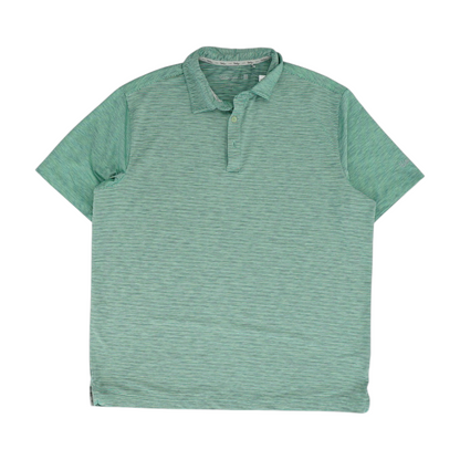 Green Striped Short Sleeve Polo