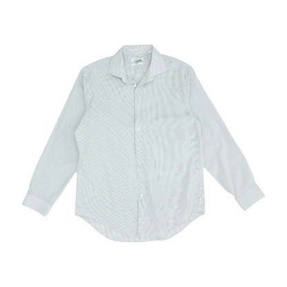 Gray Striped Long Sleeve Button Down