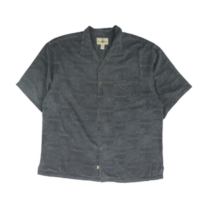 Charcoal Print Short Sleeve Button Down