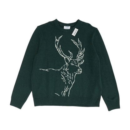 Green Graphic Pullover Sweater