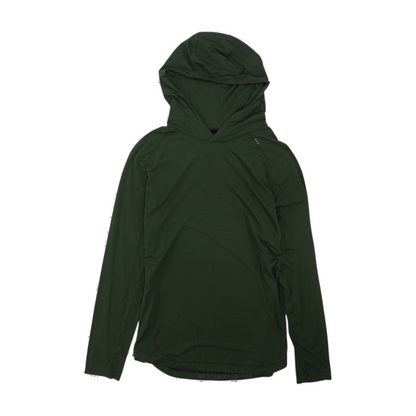 Green Solid Hoodie Pullover