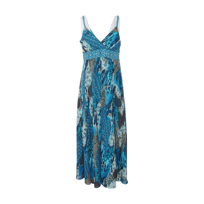 Blue Abstract Maxi Dress