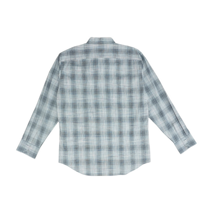 Gray Plaid Long Sleeve Button Down