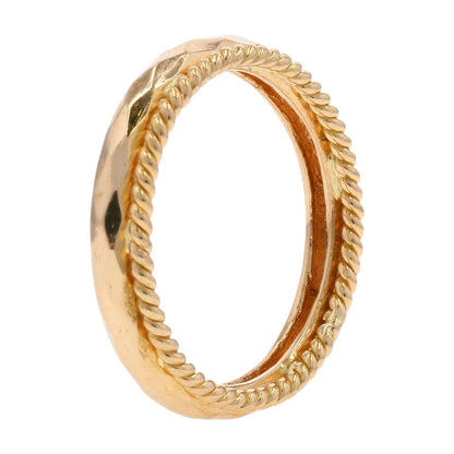 14K Gold Faceted And Rope Style Band