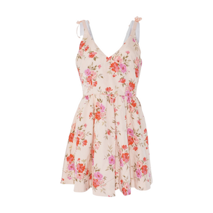 Peach Floral Mini Dress