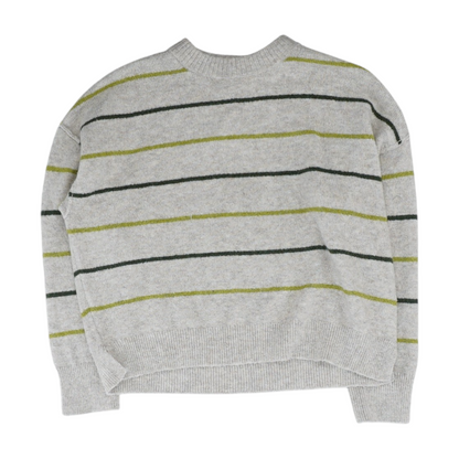 Beige Striped Pullover Sweater