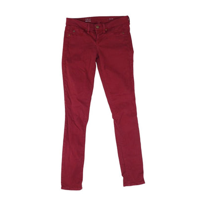 Red Solid Skinny Leg Jeans