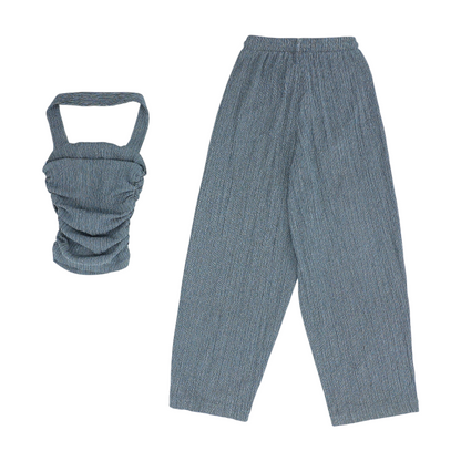 Gray Solid Pant Set