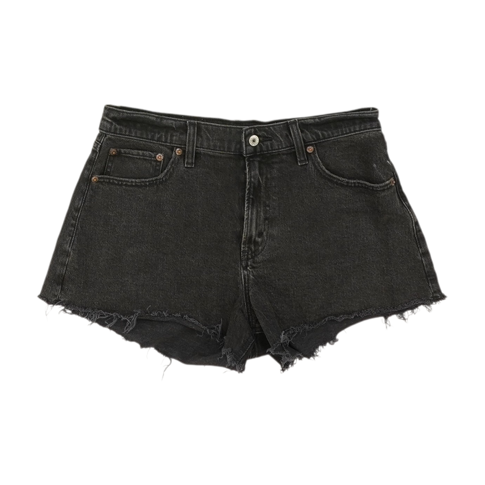 Abercrombie & Fitch Black Solid Denim Shorts – Image 1
