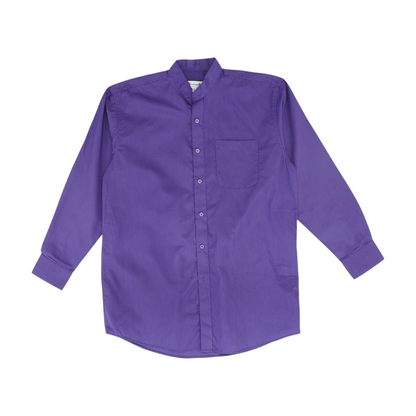 Purple Solid Long Sleeve Button Down
