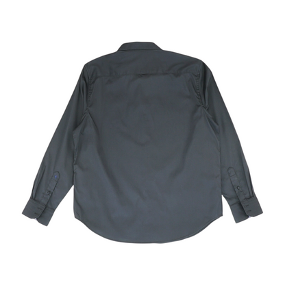 Black Print Long Sleeve Button Down