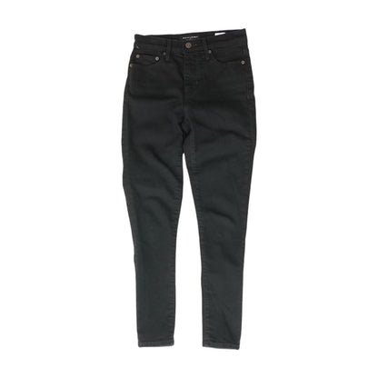 Black Solid High Rise Skinny Leg Jeans