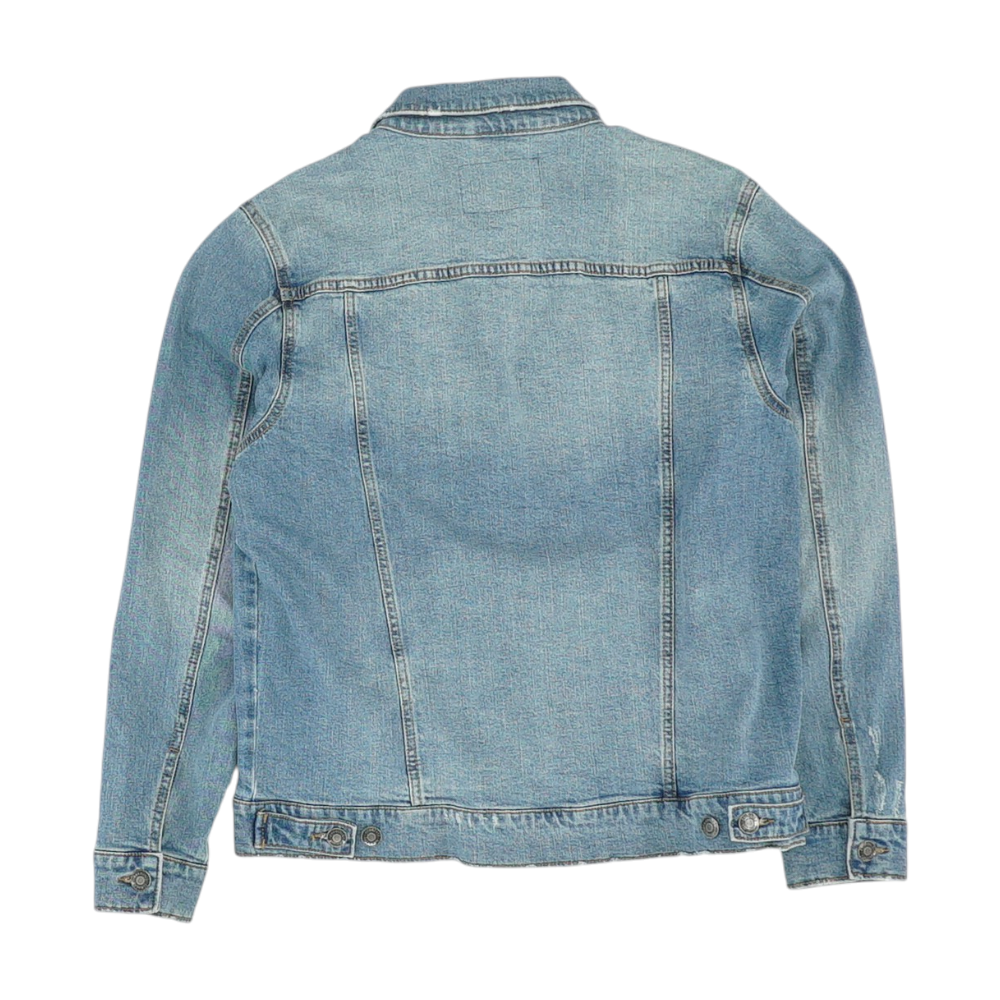 Blue Solid Denim Jacket