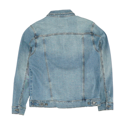 Blue Solid Denim Jacket