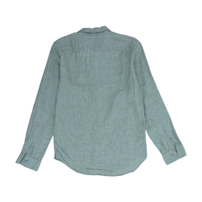 Gray Solid Long Sleeve Button Down