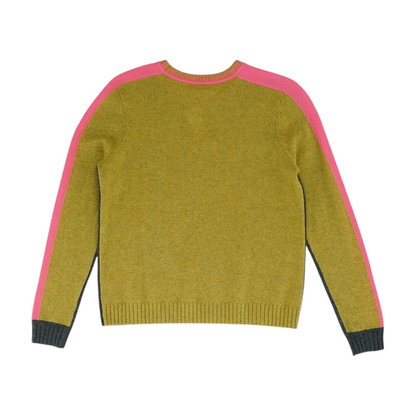 Gray Color Block Pullover Sweater