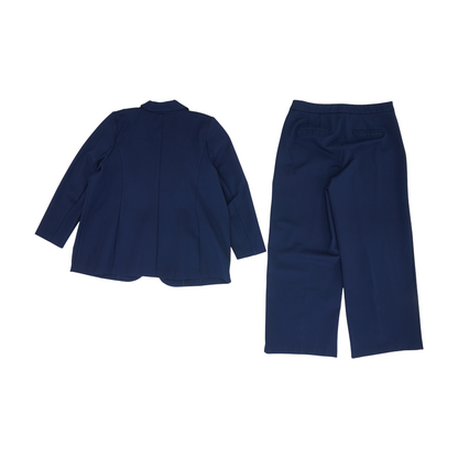 Navy Plus Solid Pant Suit