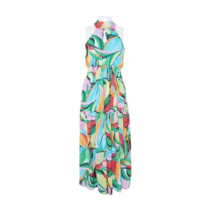Multi Abstract Midi Dress