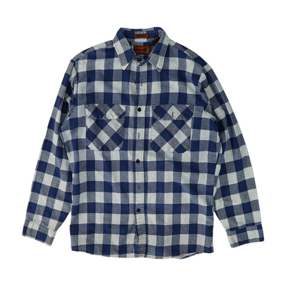 Navy Tall Check Flannel Button Down