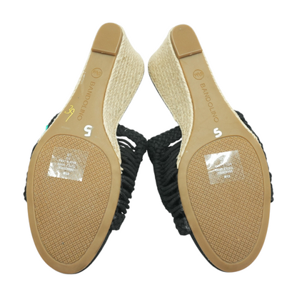 Black Wedged Sandals