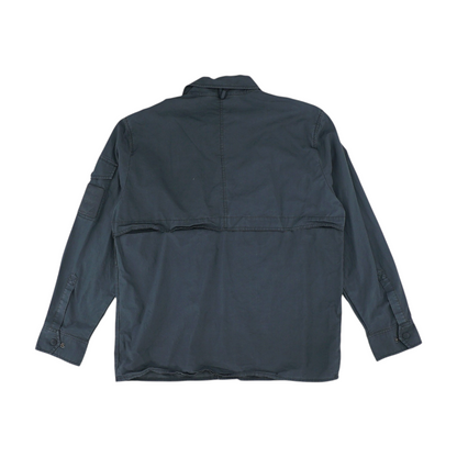 Gray Solid Long Sleeve Button Down
