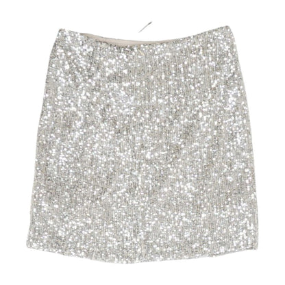 Silver Solid Mini Skirt