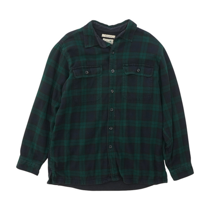 Green Plaid Flannel Button Down