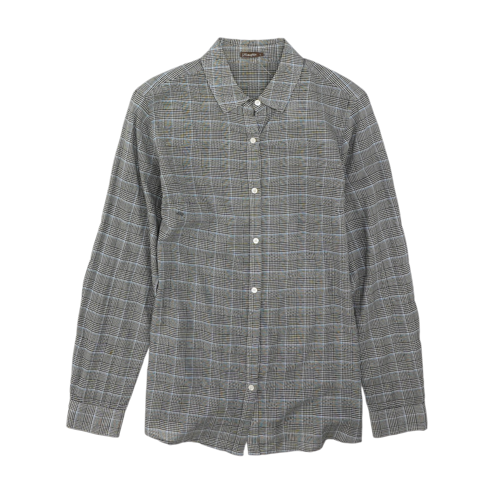 Black Check Button Down